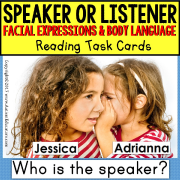 SPEAKER OR LISTENER Task Cards INTERPRETING BODY LANGUAGE Task Box Filler